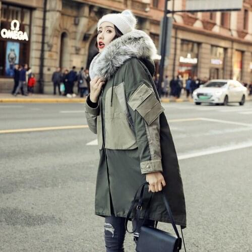 2021 Fashion Oversized Fox Fur Collar Down Parka Coats Womens Winter Warm Thick Down Coats Woman 90% White Duck Down Coat Jacket