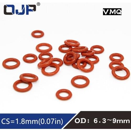 10PCS/lot Silicon Ring Silicone/VMQ O ring 1.8mm Thickness ID6.3/6.7/6.9/7.1/7.5/8/8.5/8.75/9mm Rubber O-Ring Seal Ring Gasket