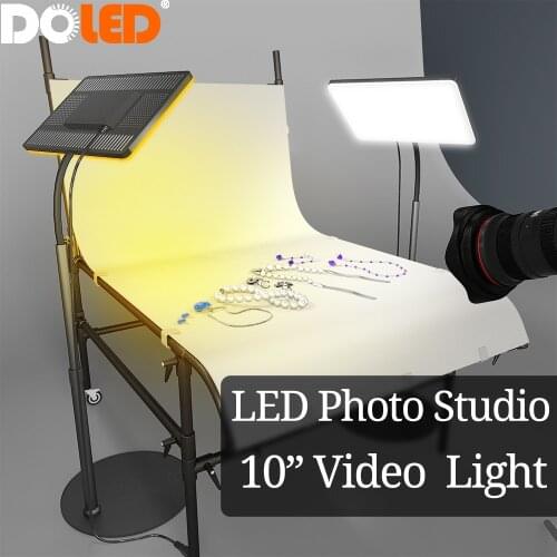 DOLED 10"LED Video Panel Light with Lamp Base Remote Control for Photography Photo Studio Photographic Lighting Live Stream