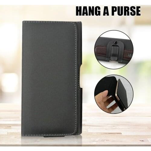 Universal Phone Horizontal Type Cell Phone Holster with Belt Loop Lychee Pattern Clamshell Rugged Convenient Gifts for Males