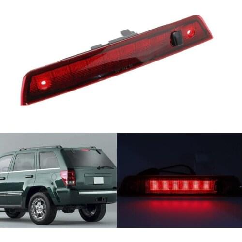 Rear Tail Third Brake LED Light High Mount 3rd Brake Stop Light Red Lamp Smoked Lens For Jeep Grand Cherokee 2005-2010