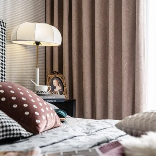 Custom curtain Nordic modern Simplicity stripe PINK geometry cotton bedroom window livingroom shading blackout curtain M948