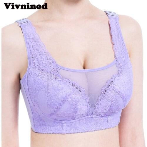 Wireless Minimizer Women Big Size Bra Push Up Large Cup Brallete 90C 95C 100C Cup Lace Seamless Underwear Full Coverage Lingerie