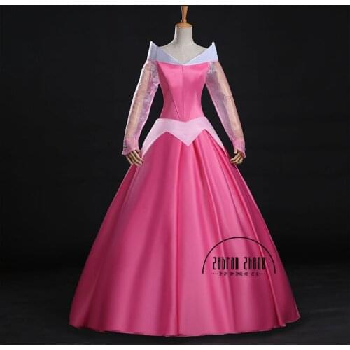 Costume Made Aurora Princess Cosplay Costume Pink Dress For adult Girl Women Halloween Party Costume Dress