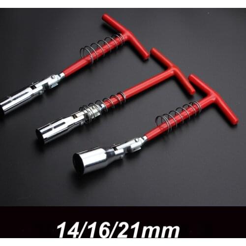 1pc/lot Home Use Save effort T-Handle Universal Joint Spark Plug Socket Wrench Remover Installer 14mm/16mm/21mm Hand Tool