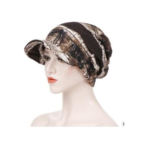 1pcs/lot fashion Women Print Casual India Hat Muslim oil paiting casual cap