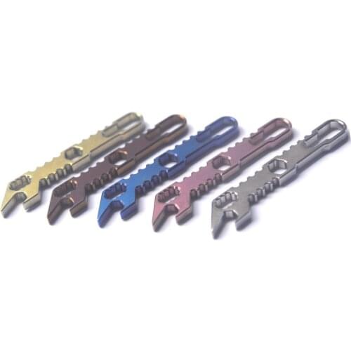 1PC Titanium EDC Cans Bottle Opener EDC Wrench Screwdriver Crowbar Combination kit Key Keychain Mini Portable Outdoor Multitool
