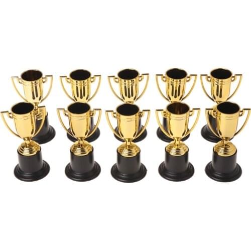 10Pcs/Set Golden Cups Trophy Sports Winner Educational Props Kids Reward Prizes Toys
