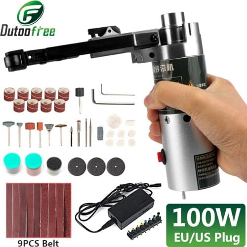 Handheld Angle Sharpening Machine Electric Belt Machine Mini DIY Polishing Grinding Machine Fixed Grinding Machine Drill Grinde
