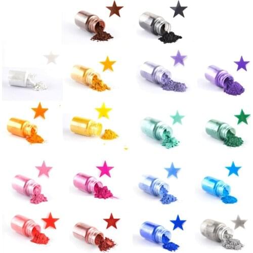 18 Colors Mica Powder Epoxy Resin Color Pigment Dye Set Cosmetic Grade Mica Powder for Lip Gloss Soap Making Bath Bomb