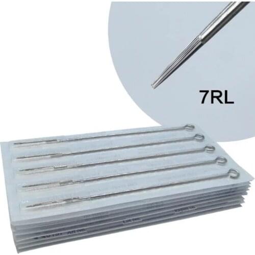 50 pcs/Box 1007RL Disposable sterile 316 Stainless Steel Round Liner Tattoo Needles for Standard Rotary Tattoo Machine & Grips