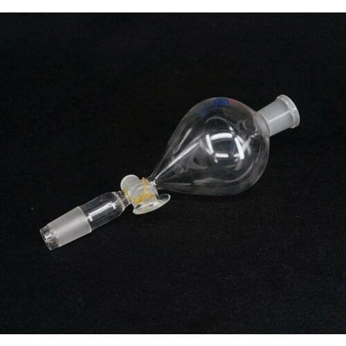 Chemistry Lab Supplies 250ml 24/29 Transparent Glass Ball Shaped Lab Separatory Funnel Pear Shape Funnel