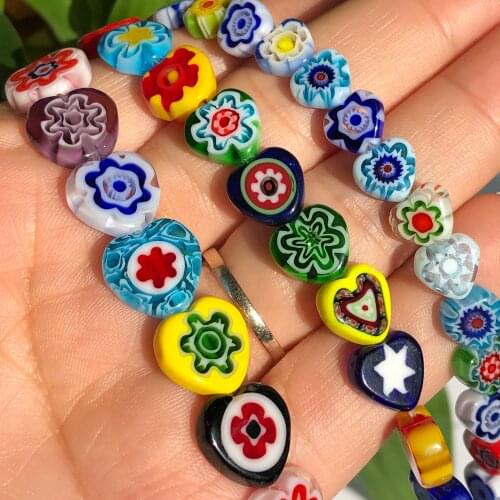 8 10 12mm Murano Flower Lampwork Beads For Jewelry Making Diy Bracelet Findings Heart Shape Loose Spacer Glass Beads Wholesale