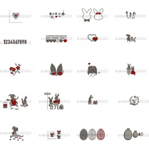 CH 2021 New Arrival Presell Rabbits Metal Cutting Dies 3D DIY Scrapbooking Carbon Sharp Craft Die Photo Invitation Cards