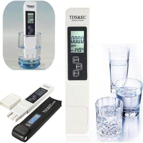 3 in 1 Digital PH EC TDS Meter Tester Temperature Pen Water Purity PPM Filter Hydroponic for Aquarium Pool Water Monitor