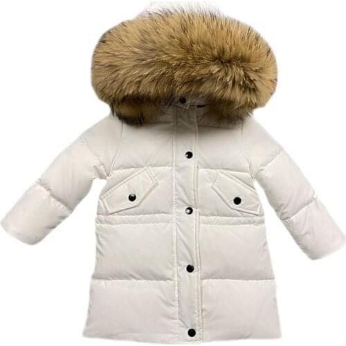 Children Winter Clothing Sets Baby Girl Clothes Boy Cotton Jacket Toddler Parka Warm Snowsuit Kids Big Natural Fur Outwear -30