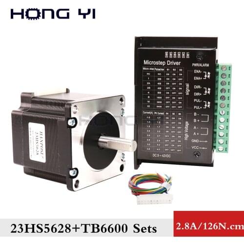 23HS5628 2.8A 126N.cm Nema23 Stepper Motor driver TB6600 57 motor CE CNC Laser and 3D printer motor