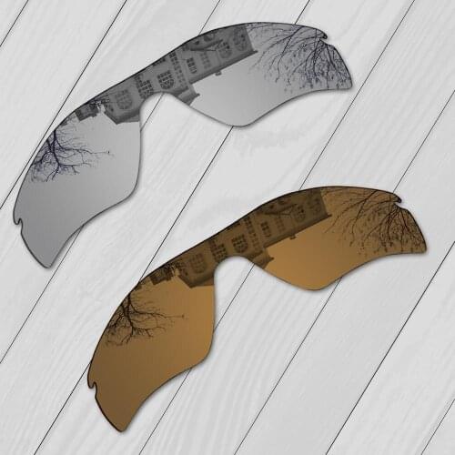 E.O.S 2 Pieces Bronze Golden & Silver Polarized Replacement Lenses for Oakley Radar Path Sunglasses