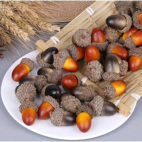 5/10Pcs Simulation Oak Nut Artificial Fruit&Vegetables Foam Fake Mini Acorn Oak Nut Ornament Home Decor Wedding Party Decoration