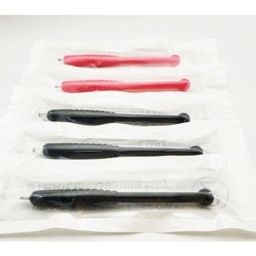 Hot Sale 50pcs/lot Professional Permanent Makeup Eyebrow Manual Tattoo Disposable Microblading Pen with 9pin 12pins 18U Blades
