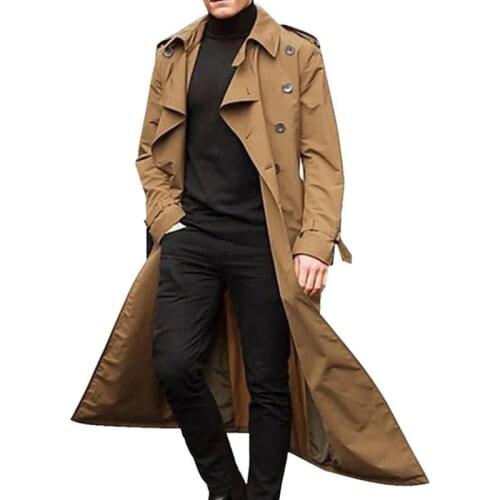 Men Long Jacket Autumn Winter Fashion Men Loose Long Sleeve Cardigans Coat Jackets Solid Double Breasted Mens Long Outwear
