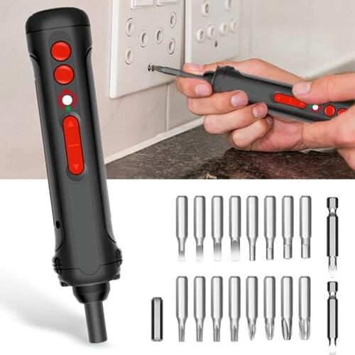 1 set Electric Screwdriver Set USB Cordless Rechargeable Drill Handle Screw Drivers +19pcs Screw Driver Bit Repairing Tool