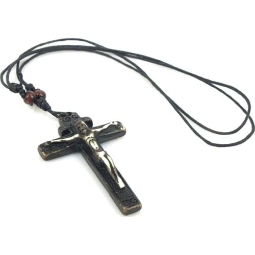 Original Vintage Leather Chain Cross Pendant Necklace Men Indian Animal Pendants Necklaces Women Jewelry Male Souvenirs Gifts