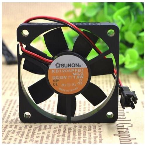 Original SUNON 60*60*10 12V 1.9W KD1206PFB1 6CM ultra thin ball cooling fan
