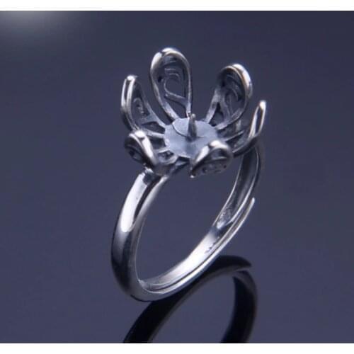 11mm 925 STERLING SILVER women Semi Mount Bases Blanks base blank Pad VINTAGE ring rings Setting set jewelry gift diy A1286