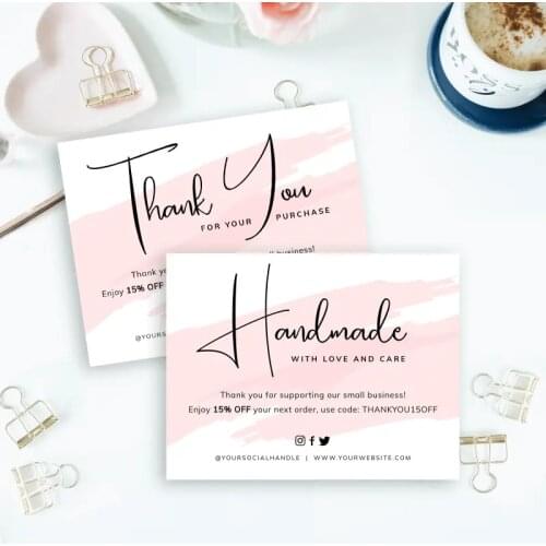 Handmade & Thank You Cards Big Watercolor