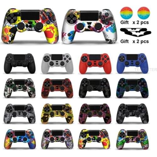Camo Silicone Gel Guards sleeve Skin Case For PS4 Controller Grips Cover Case Caps For Playstation 4 Pro/Slim Durable Thumbstick