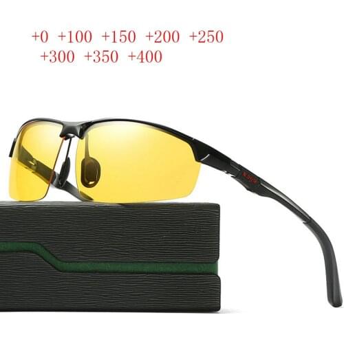 New Aluminum Magnesium Bifocal Reading Sun Glasses Men Night Vision Presbyopia Sports Reading Sunglasses Diopter 1.0 To 3.0 NX