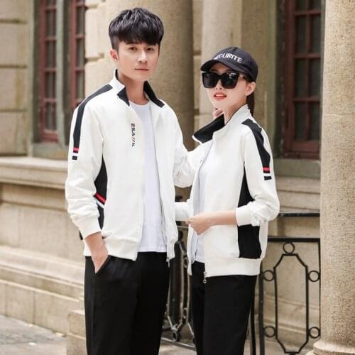 Autumn Couples Sportswear Loose Zip Up Jacket Sweatshirt+pant Women Men Running Jogger Fitness Casual Set Sport Suit Tracksuit