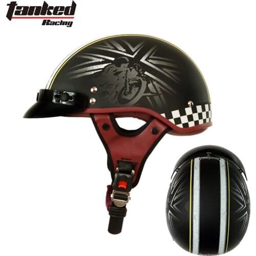 TANKED racing vintage Motorcycle Summer half Helmet Women ECE DOT Men kids Motorbike Scooter Bicycle Half Face Helmets