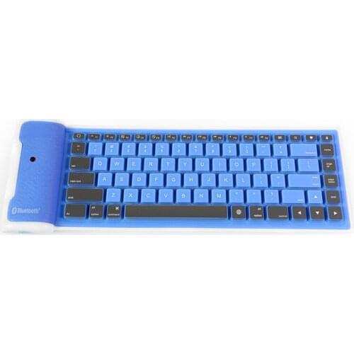 Suitable for IPhone ISO Android Wireless Bluetooth Keyboard Waterproof Folding Silicone Bluetooth Silicone Keyboard