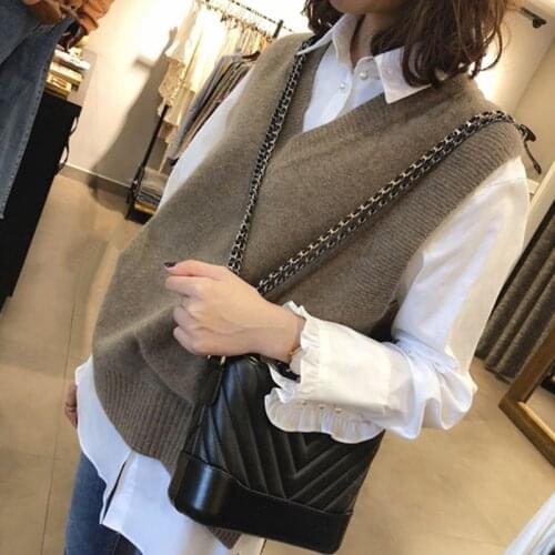 Womens clothing spring and autumn V-neck knitted vest vest women sleeveless jacket women