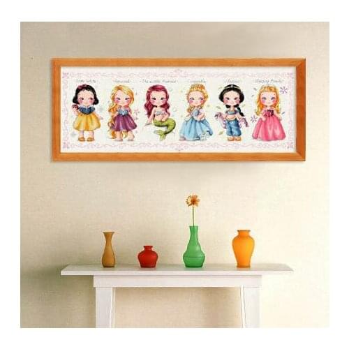 Gold Collection Counted Cross Stitch Kit Princess Collection Snow White Rapunzel Mermaid Cinderella Sleeping Beauty SO