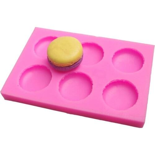 6 Holes Macaron Silicone Mold Fondant Mold Cake Decorating Tools Chocolate Mold
