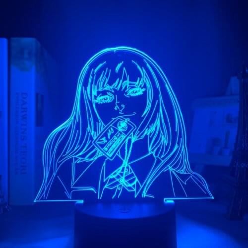 Anime Lamp Yumeko Jabami From Kakegurui Compulsive Gambler Gift for Bedroom Decor Nightlight Cute Japanese Waifu Led Night Light