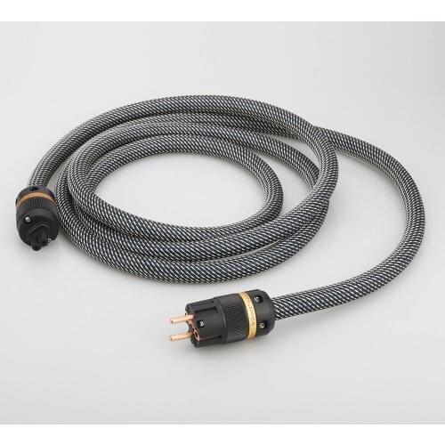 Audiocrast 10AWG HiFi Power Cord Schuko Power Cable 16mm EU Mains Power Figure 8 IEC female plug HIFI