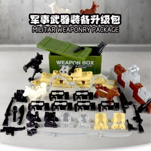 Locking Blocks Military Weapon Bag Body Armor Guns Police Dog Building Blocks Toys For Children Assemble Block SWAT Army