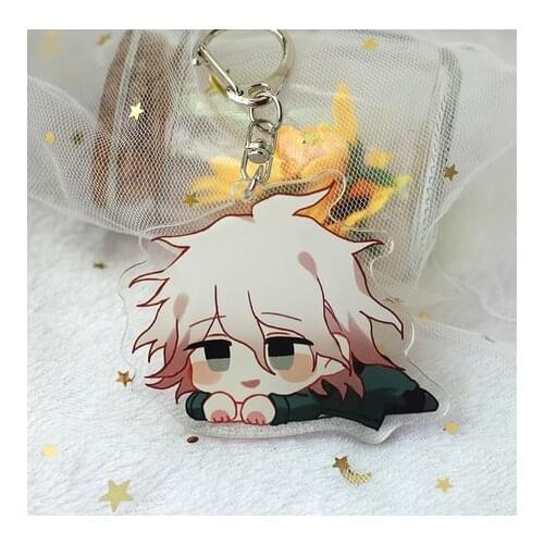 Anime Danganronpa 3 Dangan Ronpa Komaeda Nagito Hinata Hajime Acrylic Keychain Pendant Charm Keyring Badge Button Brooch Pins