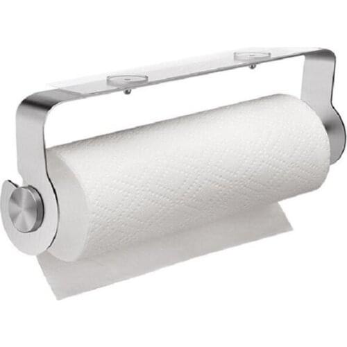 Paper Towel Holder Sucker Stainless Steel Toilet Paper Holder Wall Mount Roll Tissue Rack Kitchen Organizer Bathroom Accessories