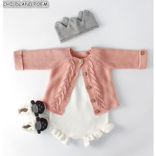 Baby Girls Clothes Autumn Baby knitted Romper Set Infant Newborn Baby Girl Cardigan Boys Sweater Cotton Baby Jumpsuit For Girls