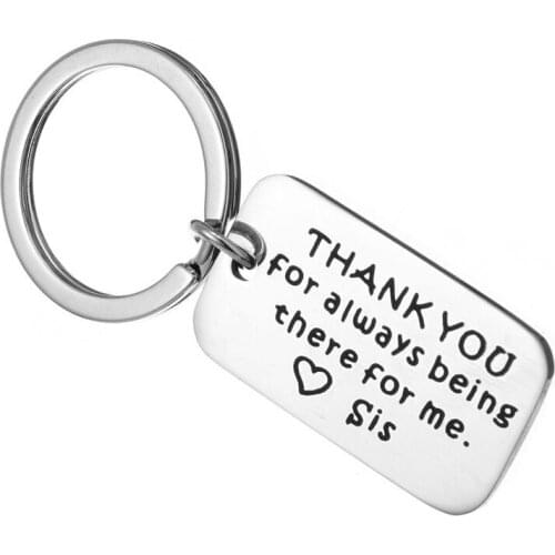 Friendship Gifts Sister Keychain Thank You For Always Being There For Me, Sis Gift For Lovers Best Friends Family