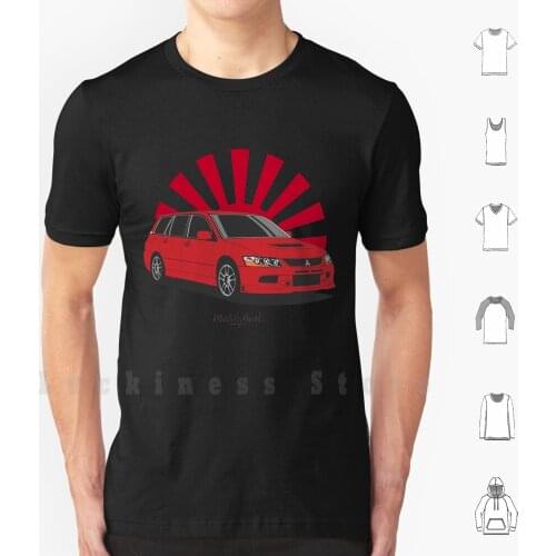 Evo Ix Wagon Mr ( Red ) T Shirt Big Size 100% Cotton Mitsubishi Lancer Evolution Lancerevolution Evolutionix Evolution Ix Evoix