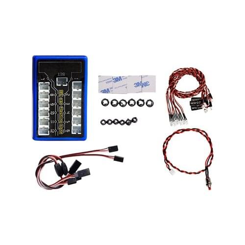 Grupo de luces LED intermitentes para coche, sistema de luz deslumbrante de cuatro colores F04622, 12 unidades