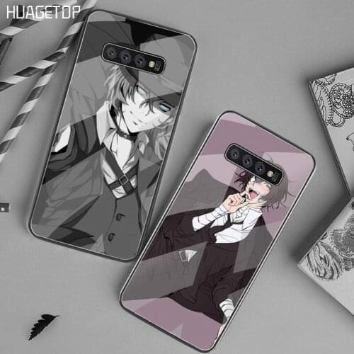 HUAGETOP Bungo Stray Dog Anime Soft black Phone Case Tempered Glass For Samsung S20 Plus S7 S8 S9 S10 Plus Note 8 9 10 Plus