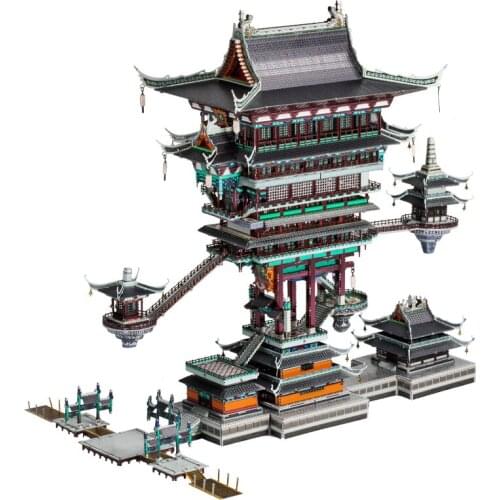 Art Model 3D Metal Puzzle The Legend of Hei-Guild hall building Model kits DIY Laser Cut Assemble Jigsaw Toy For Children