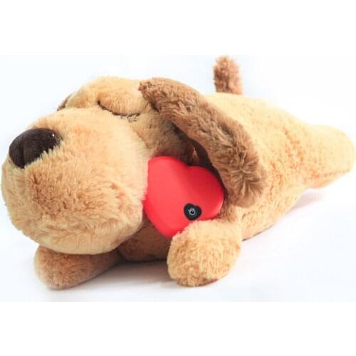 Dog Toy Plush Toy Comfortable Behavioral Training Aid Toy Heart Beat Soothing Plush Doll Sleep For Smart Dogs Cats Play